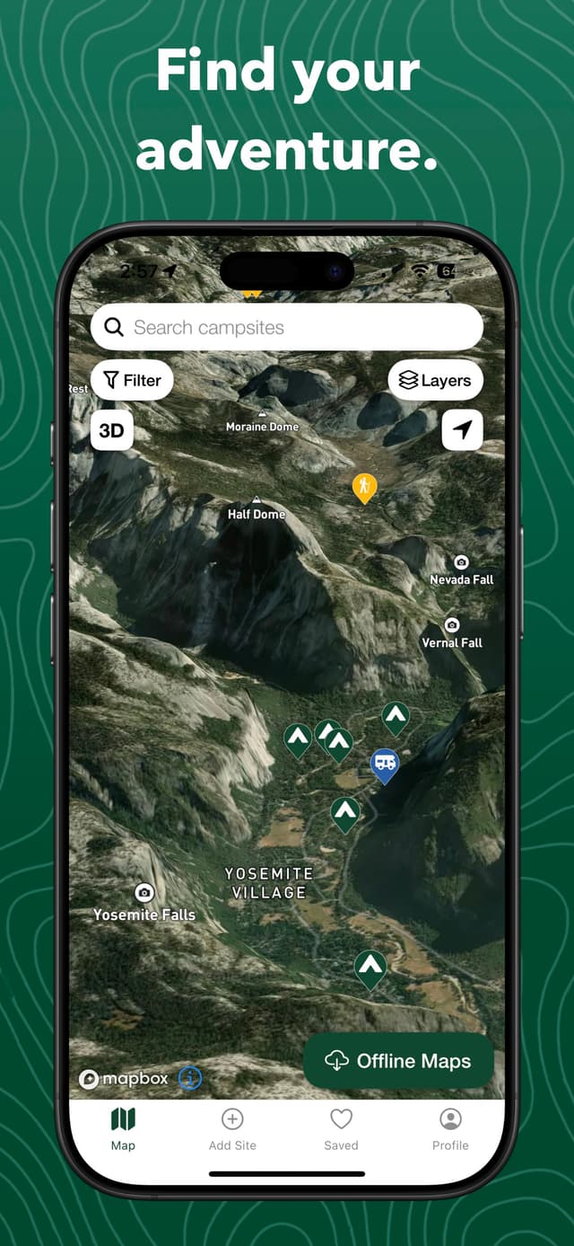 Campsite interactive map view