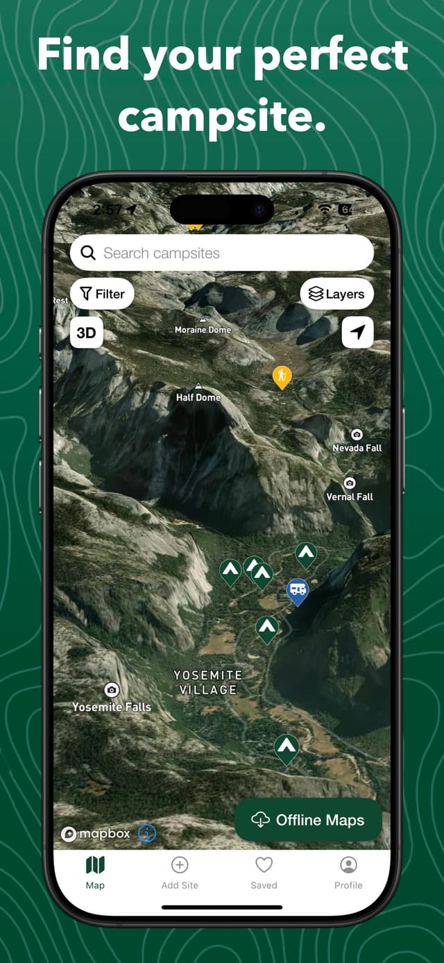 Campsite interactive map view